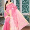 infashiow chanderi pinkn silk saree