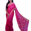 infashiow chanderi pink silk saree