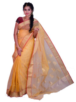 Infashiow Yellow Saree