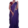 infashiow chanderi purple silk saree