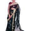 infashiow chanderi green silk saree