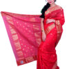 infashiow chanderi Red silk saree