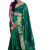 infashiow chanderi Bottle Green silk saree