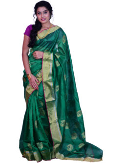 Infashiow Bottle Green Saree