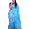 infashiow chanderi Sky blue silk saree