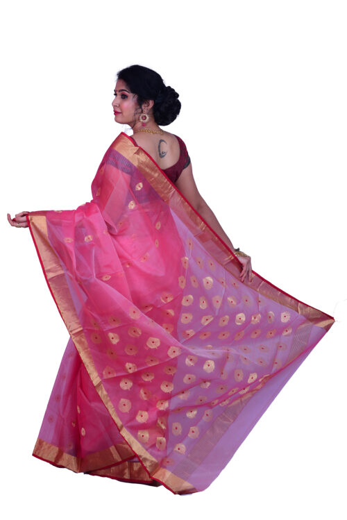 infashiow chanderi Pink silk saree