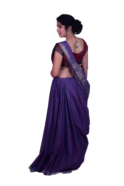 infashiow chanderi purple silk saree