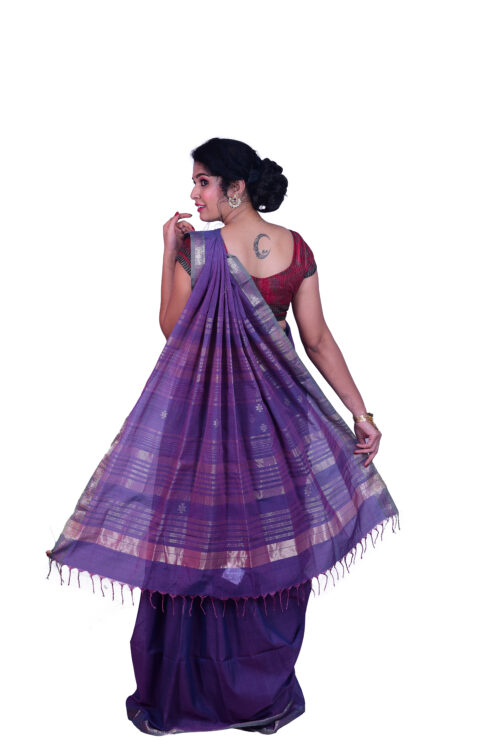 infashiow chanderi purple silk saree