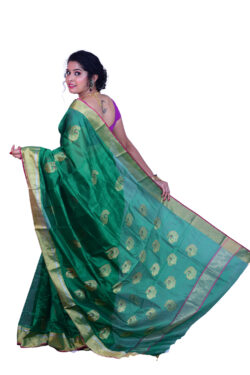 Infashiow Bottle Green Saree