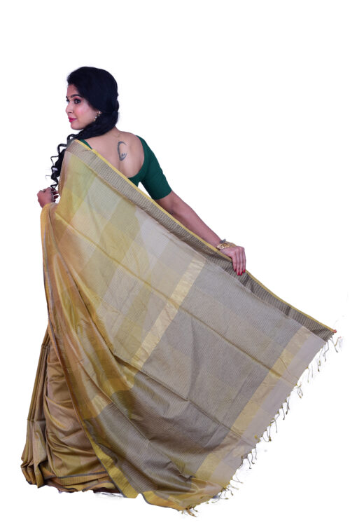 infashiow chanderi Golden silk saree