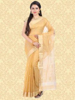 Infashiow Golden Colored Saree