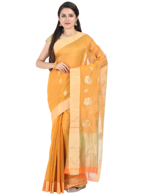 Infashiow Golden Colored Saree - Image 4