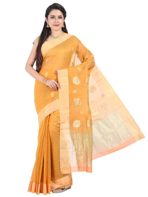 Infashiow Golden Colored Saree - Image 5