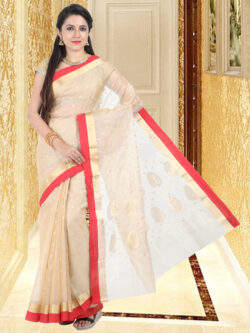 Infashiow Beige Colored Saree