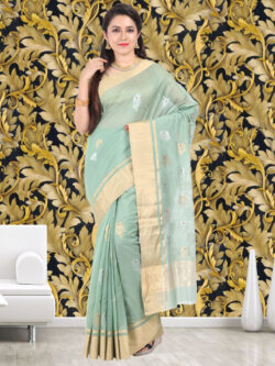 Infashiow Pastel Green Colored Saree