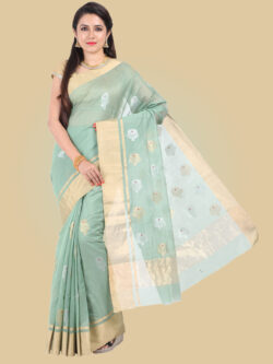 Infashiow Pastel Green Colored Saree