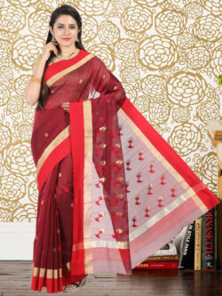 Infashiow Maroon Colored Saree