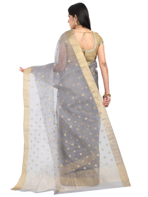 infashiow chanderi Grey saree