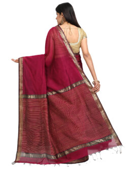 Infashiow Patel Red Colored Maheshwari Silk Saree