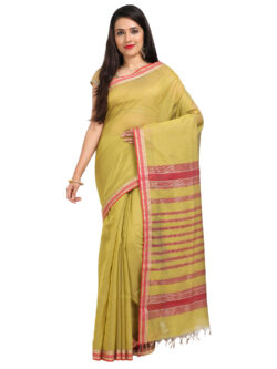 Infashiow Corol Floral Green Maheshwari Silk Saree