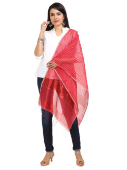 Infashiow Red Colored Handcrafted Cotton Scarf